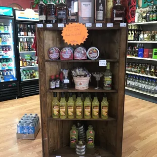 a display of liquor