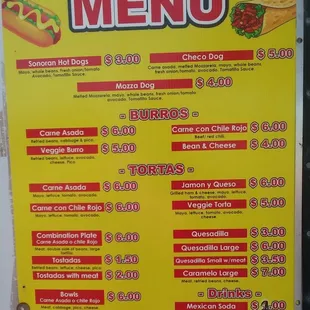 Updated Menu