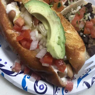 Sonoran dog with carne asada tacos