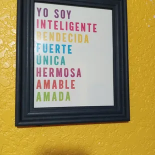 In the women's restroom.