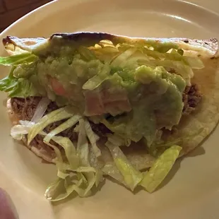 Shredded beef taco