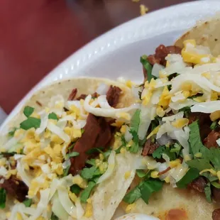 Custom barbacoa street taco