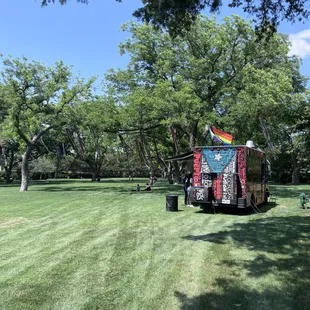 a food truck in a park