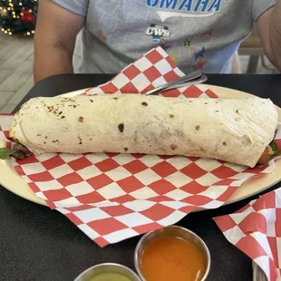 Giant burrito with carne asada!