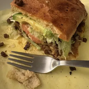 Carne Asada Torta is HUGE this is only half of it...SO YUMMY!!