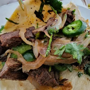 Carne Asada Taco with fresh jalapeños