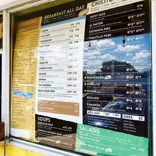 The current menu as of 9/16