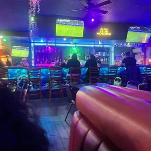 inside by the bar