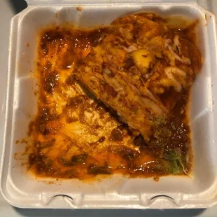 Chili Coranado Burrito to go. Half way there.