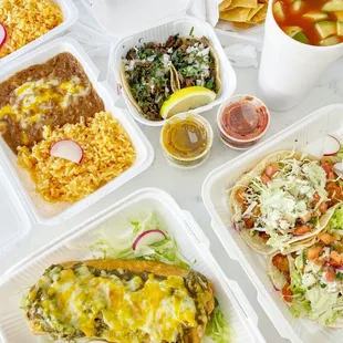 a variety of food items