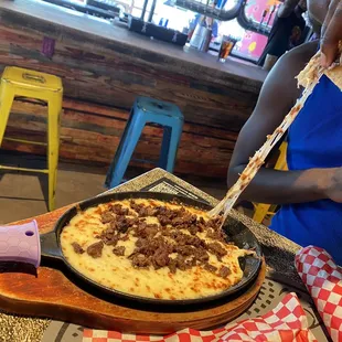 Queso Fundido with Carne Asada