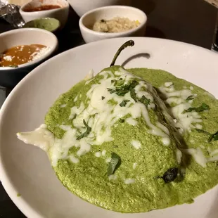 Eggless Chili Relleno Con Camerones