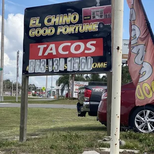 a taco's sign