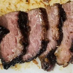 Bourbon Misoyaki Brisket right after being cooked.  It gets glazed and broiled before being served.