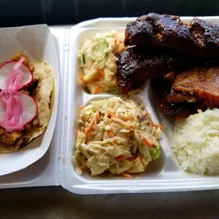 This is the Super Loco Combo Plate!  Please note that the pictures on the menu are of the food before it gets glazed and broiled.