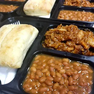 We do all kinds of different stuff, like this BBQ Pulled Pork and Baked Beans lunch box we did for a client!
