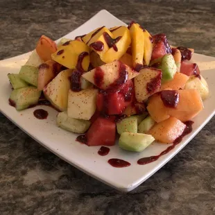 Fresh cut fruit plate