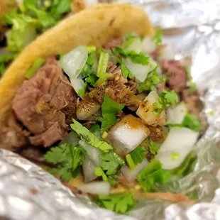 a close up of a taco