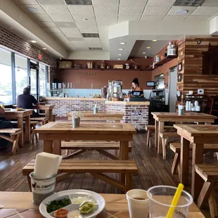 a table with a plate of food on it