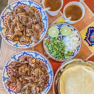 a table of mexican food