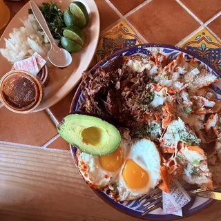 Chilaquiles Plate with Birria