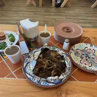 a plate of food on a table