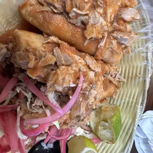 The Torta great, the onions no