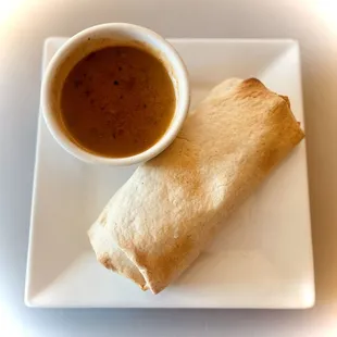 Egg &amp; Bacon Breakfast Burrito (sp) with a side of Green Chili HOT