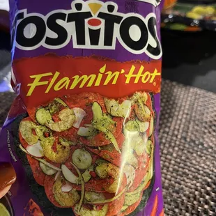 a close up of a bag of chips
