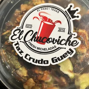 a close up of a container of food