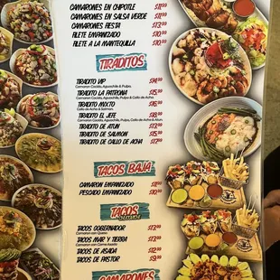 a menu for a mexican restaurant