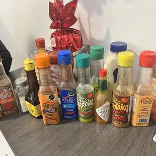 Sooooo many salsitas to choose from LOL