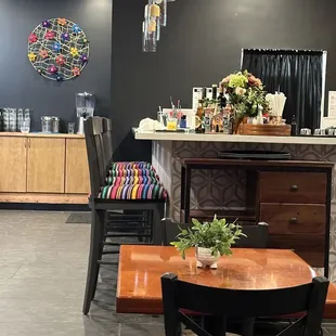 Bar and dining area.