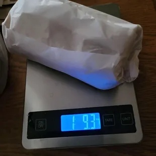 California Burrito coming in at a hefty 1 Lb 9 oz.