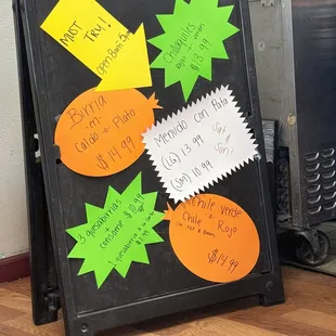 More of the menu items