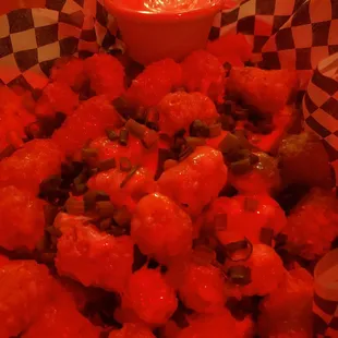 Tachos appetizer (under red light)