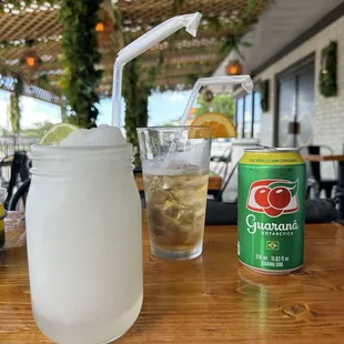Frozen lemonade and Brazilian soda
