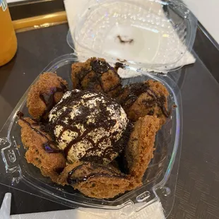 Deep fried Oreos &amp; vanilla ice cream.