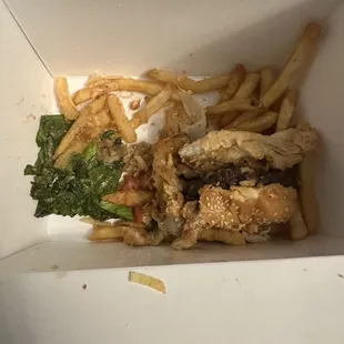 a burger and french fries