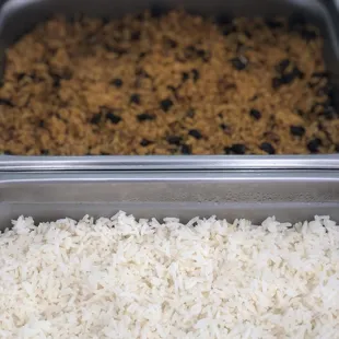 Arroz blanco y moro de habichuelas negra