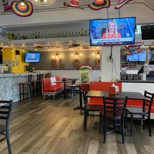 the inside of a mexican restaurant