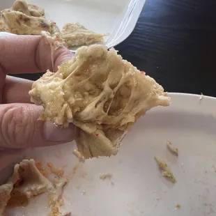 Pupusa with cheese and chicharron