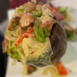 Mofongo con carne frita