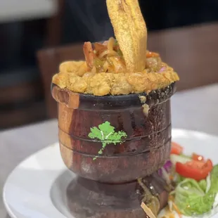 Stuffed Monfongo with shrimp