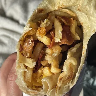 Bacon breakfast burrito