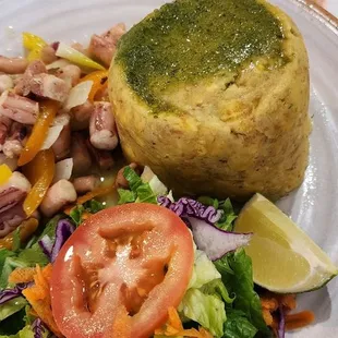 Octopus mofongo.