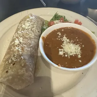 Lunch burro charged more than lunch menu price with no good explanation ? Good refrieds