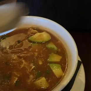 Tortilla soup cup which was larger than we expected for six dollars.