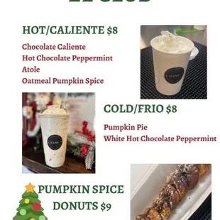 a menu for a coffee shop