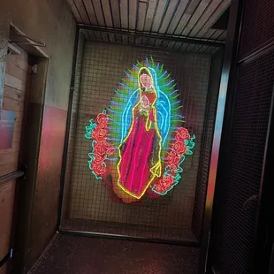 Take a right to head towards the rooftop bar